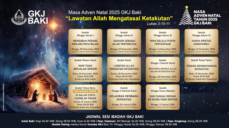 Masa Adven Natal 2025 GKJ Baki, Komisi Ibadah, gereja kristen jawa, gkj, gkj baki, gereja kristen jawa baki, baki, sukoharjo, gkj klasis sukoharjo, klasis sukoharjo, klasis, sinode gkj, sinode 